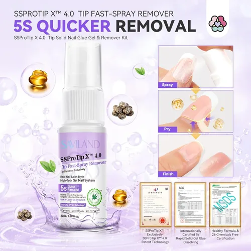Miniatura 5 de Kit de pegamento de uñas sólido en gel Saviland y removedor de pegamento de uñas: luz UV para uñas, herramientas completas para uñas postizas