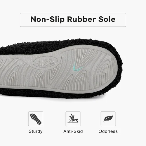 Miniatura 5 de LongBay Pantuflas cálidas de piel rizada para mujer, cómodas botas de forro polar de felpa con espuma viscoelástica para el hogar