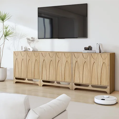 Miniatura 12 de Bifins Aparador buffet con almacenamiento, gabinete de almacenamiento moderno de mediados de siglo de 31.5 pulgadas con estante ajustable y 2
