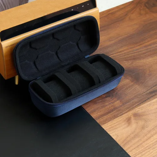 Miniatura 5 de Caja organizadora de reloj para hombres o mujeres, estuche de viaje para 3 relojes, soporte portátil de almacenamiento para relojes de pulsera