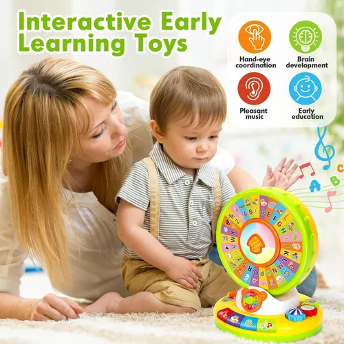 Miniatura 6 de Juguete para niños y niñas de 1, 2 y 3 años, juguetes musicales de aprendizaje para bebés que giran y cantan el alfabeto para niños pequeños