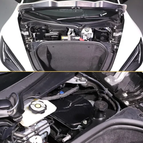 Miniatura 7 de Cubierta de torre de choque frontal compatible con Chevrolet Corvette C8 2020-2023, cubierta de panel de protección de impactos de plástico ABS