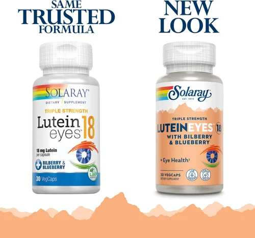 Miniatura 2 de SOLARAY Ojos de luteína de triple fuerza, 18 mg Suplemento de apoyo para la salud ocular y macular con luteína y zeaxantina de origen natural