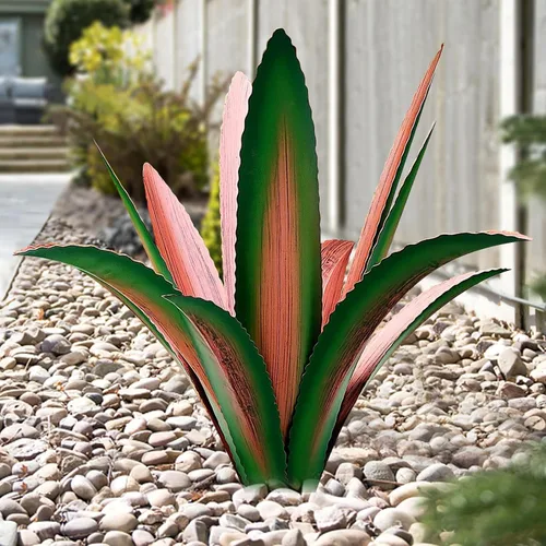 Miniatura 12 de TOMBABY Agrandar arte de metal grueso resistente al viento de agave para jardín, planta de metal, escultura de campo, decoración al aire libre, 12