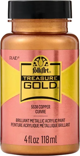 Miniatura 15 de FolkArt Treasure Brilliant - Pintura metálica, 4 onzas, oro verde Verde dorado