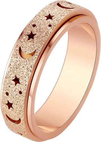 Miniatura 18 de ALEXTINA - Anillo de juguete para ansiedad para mujeres y hombres, giratorio, acero inoxidable, 0.24 y 0.31 pulgadas, alivio de ansiedad, para Arco