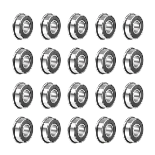 Miniatura 8 de uxcell FR8-2RS Rodamiento de bolas con brida de 1/2 x 1-1/8 x 5/16 pulgadas de doble sellado de acero cromado, 4pcs