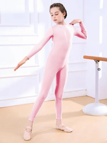 Miniatura 2 de Unitardo de manga larga de cuerpo completo para niñas de una pieza para gimnasia y danza