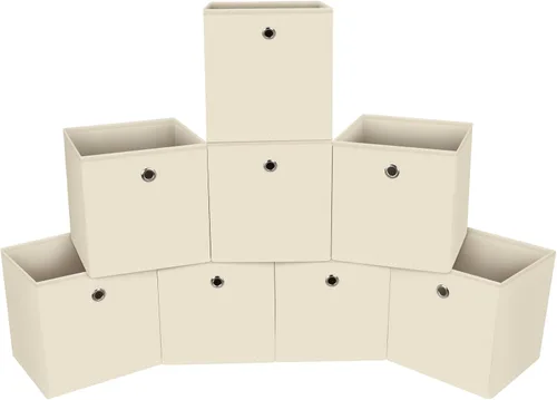 Miniatura 45 de Cubos de Almacenamiento Plegables Negros Contenedores, Cubos de Almacenamiento de Tela de 11 Pulgadas, Cajas de Almacenamiento de Tela, Cubos