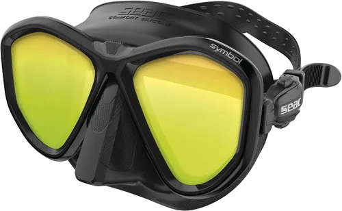 Miniatura 14 de Seac Símbolo, máscara de buceo hecha en Italia con dos lentes y hebilla 3D