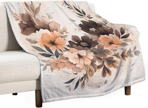 Miniatura 47 de Manta decorativa moderna de flores de acuarela, manta floral de primavera y verano, manta de 30 x 40 pulgadas, súper suave y acogedora para sofá