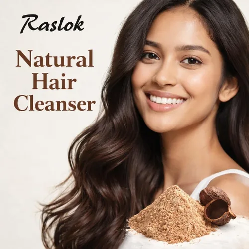Miniatura 2 de Raslok Soapnut/Aritha/Reetha Powder para el cuidado del cabello Natural Sin conservantes ni aditivos añadidos (8 oz)