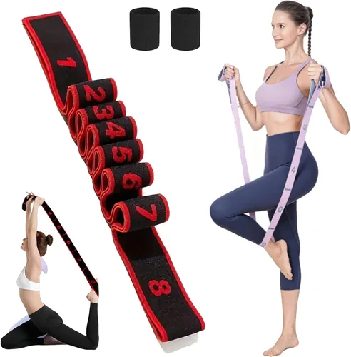Banda de resistencia para fitness, banda de resistencia numerada para estiramiento y yoga, equipo de entrenamiento de cuerpo completo para gimnasio