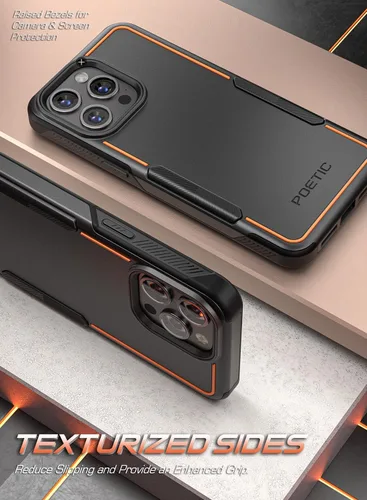 Miniatura 3 de Poetic Neon Series - Funda compatible con iPhone 15 Pro de 6.1 pulgadas (versión 2023), funda protectora de doble capa, resistente, resistente, Negro