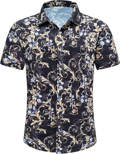 Miniatura 2 de Camisa hawaiana para hombre, manga corta, con botones, ropa de playa, unisex, flamencos, verano, camisas florales Aloha