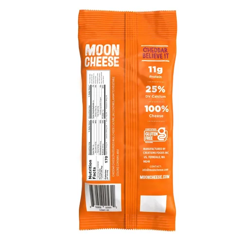 Miniatura 7 de Moon Cheese Cheddar Believe It, 1 onza, paquete de 12, aperitivo de queso crujiente y rico en proteínas, apto para dieta cetogénica, 100% queso real