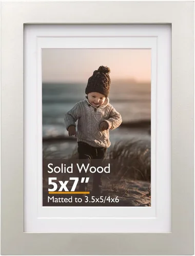 Miniatura 170 de KINLINK 3.5x5 Picture Frame, Ash Black Solid Wood Frame with Plexiglass for Table Top and Wall Mounting, Photo Frame for Horizontal or Vertical