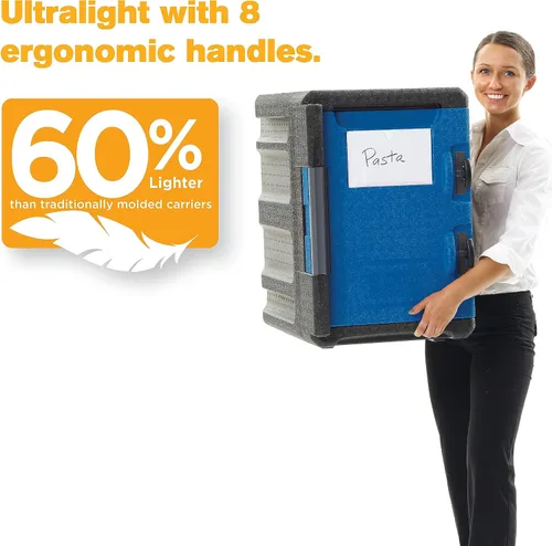 Miniatura 2 de METRO Mightylite ML400-BU - Transportador de sartenes aislado de carga frontal, de grado profesional, multiusos, calentador de alimentos y catering