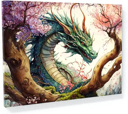 Miniatura 28 de Sense Canvas Dragon Creative 9 - Lienzo decorativo para pared, diseño de dragón para pared, póster grande para el hogar, 40 x 30 pulgadas, 0.75