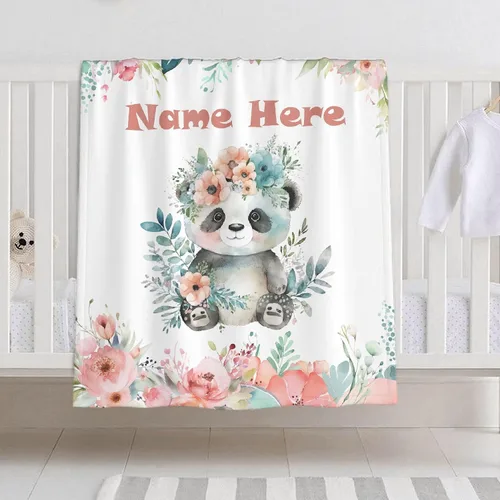 Miniatura 16 de Manta de bebé personalizada para niñas y niños, manta de bebé personalizada con nombre de bosque de animales para niños pequeños, baby shower