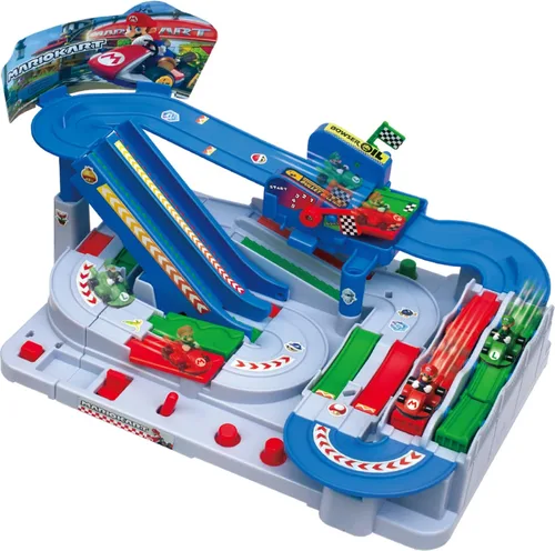 EPOCH Games Mario Kart™ Racing Deluxe - Carrera de obstáculos de vehículos Super Mario con figuras de Mario y Luigi Kart para mayores de 5 años