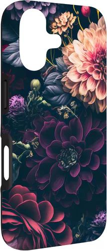 Miniatura 3 de Dahlia Flower Moody Dark Floral Pink and Purple Pattern Case for iPhone 17
