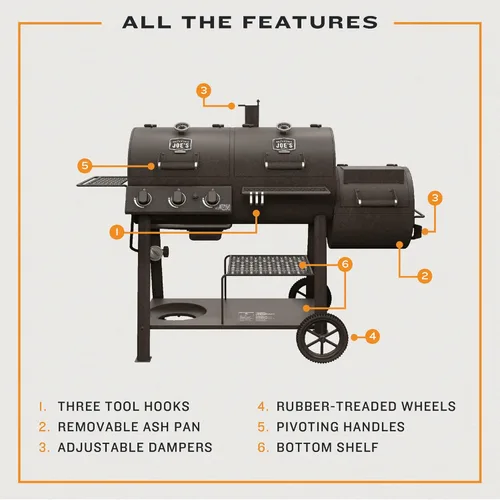 Miniatura 7 de Oklahoma Joe's Canyon Combo DLX 24203005 - Ahumador y parrilla a gas propano