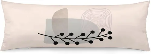 Miniatura 13 de Funda de almohada corporal, estilo bohemio, abstracto, con hojas de Monstera tropicales, para cama, tamaño grande, suave, estilo mediados de siglo