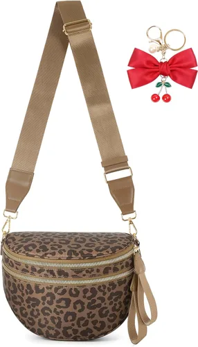 Miniatura 26 de Bum Bag Crossbody Bag para mujer Amplias bolsas Riñoneras cruzadas de nailon Monedero con cinturón para viajar y correr, regalos de moda