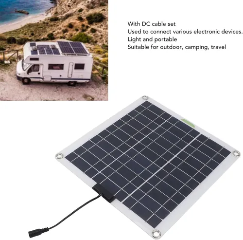Miniatura 3 de Kit de panel solar de 200 W, controlador de carga solar con enchufe OBD, panel solar de energía portátil para automóvil, camión, barco, RV