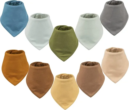 Tiny Twinkle Baberos tipo bandana - Baberos resistentes al agua y absorbentes para baba y dentición Conjunto niño 6 unidades