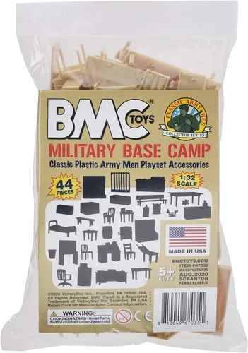 Miniatura 6 de BMC Classic Marx Military Base Camp - 44 piezas de plástico ejército hombres Playset Accesorios