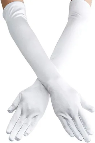 Guantes largos de fiesta de ópera para mujer, guantes de satén de los años 20 y 20, disfraces hasta el codo, vestido de noche nupcial, 22 pulgadas