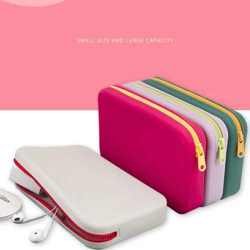 Miniatura 7 de Bolsa de maquillaje grande de silicona, bolsa de aseo de viaje para mujer, bolsa de maquillaje grande, organizador portátil para cosméticos, bolsa