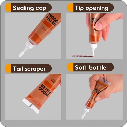 Miniatura 5 de NADAMOO - Kit de reparación de muebles de madera para reparación de arañazos de madera, kit de retoque de muebles, cubierta de superficie