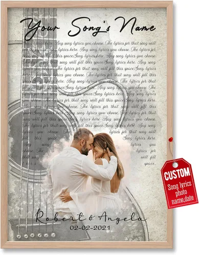 Miniatura 39 de H-DEWALL Póster personalizado de letras de canciones, regalos de cumpleaños para esposo para dormitorio, discos de vinilo, fotos, regalos para él