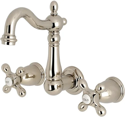 Miniatura 6 de Kingston Brass KS1223AX - Grifo de baño de montaje en pared central de 8 pulgadas, latón antiguo