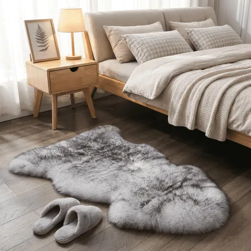Miniatura 26 de AOGELAN Alfombra de oveja genuina de alta calidad, piel de oveja auténtica, esponjosa, esponjosa, de piel de cordero para niños, dormitorio, sofá