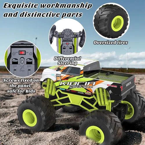 Miniatura 5 de Camión monstruo RC a escala 1:16 - Camión todo terreno de 2.4GHz para niños de 4 a 12 años, camión RC todoterreno de 20 Km/h, regalo de Navidad