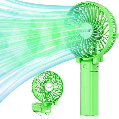 VersionTECH. Mini ventilador de mano, ventilador de escritorio USB, pequeño ventilador de mesa portátil personal con USB recargable funciona con