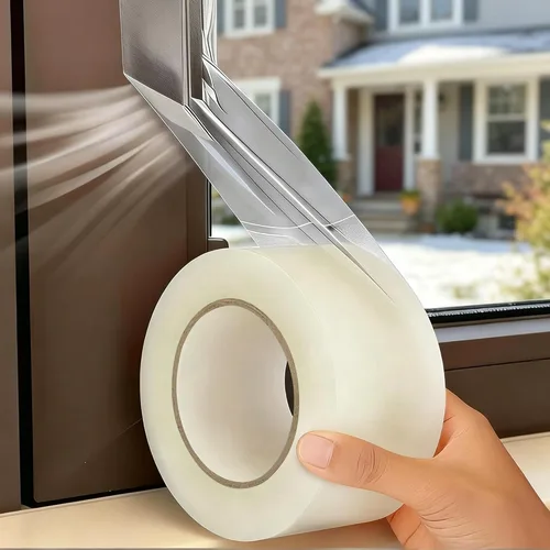 Miniatura 10 de Dstorelhp Cinta Transparente de Sellado Meteorológico para Ventanas, 2 Pulgadas x 65.6 Pies Cinta Transparente de Burletes para Ventanas que Detiene
