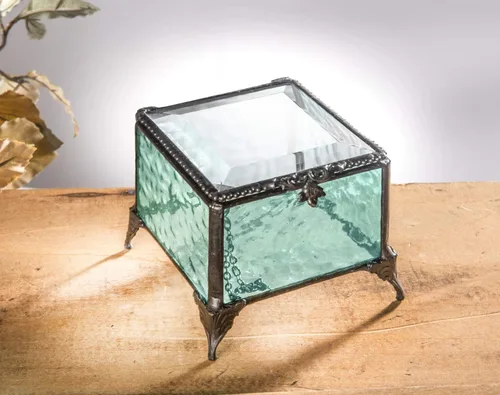 Miniatura 4 de Caja de cristal decorativa para joyería, anillo de exhibición, pulsera, aretes, organizador de almacenamiento, regalo de recuerdo para mamá, hija