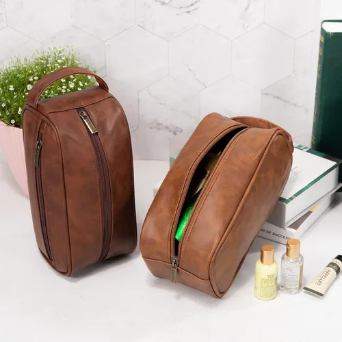 Miniatura 2 de Glamativity Neceser de cuero personalizado para hombres y mujeres, kit de piel vintage, regalo de cumpleaños y padrinos de boda, bolsa de viaje