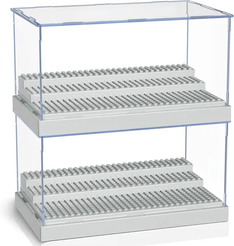 Miniatura 9 de KKU Vitrina para bloques de figuras de acción de minifiguras, caja de exhibición de minifiguras acrílicas, caja de almacenamiento con 3 pasos
