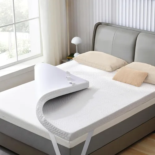 Miniatura 8 de SINWEEK Cubrecolchón de espuma viscoelástica de gel de 1.5 pulgadas, ventilado, suave, para aliviar la presión, almohadilla para colchón