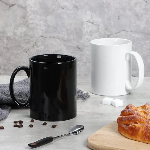 Miniatura 5 de Taza de café de cerámica extra grande de 20 oz, M017, taza de té clásica de porcelana súper grande con asa para oficina y hogar, negra