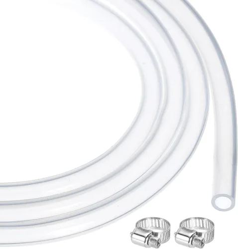 MECCANIXITY 1 m de tubo de silicona transparente de goma de 1/4" ID 5/16" OD tubo de plástico manguera de aire flexible para elaboración de cerveza,