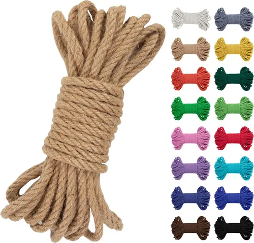 Miniatura 12 de JeogYong - Cuerda de yute de 3 mm, 99,9 m, cuerda natural gruesa para jardín, ideal para manualidades, exterior, jardinería, envoltorios de regalo