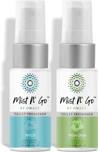Miniatura 18 de Mist N' Go by Omaze - Aerosol de Baño de Viaje para Inodoro Eliminador de Olores - Aerosol de Inodoro de Viaje para Ambientador de Aire de Baño