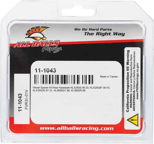 Miniatura 4 de All Balls Racing 11-1043 - Juego de espaciadores de rueda compatible con/repuesto para Kawasaki KLX 250 S 2006-2014, KLX 650 R 1996, KLX 650 D 1996